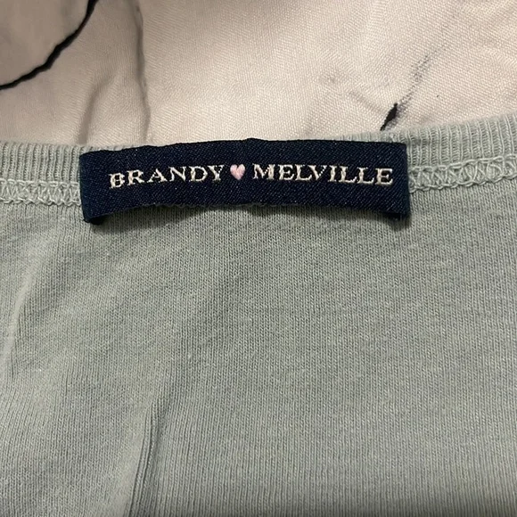 Perfect condition green/gray/blue brandy Melville shirt. Perfectly fitted - Picture 2 of 3